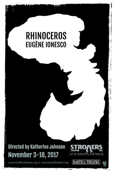 Poster for Strollers Theatre Production of Rhinoceros