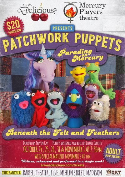 Patchwork Puppets Parading on Mercury, Poster