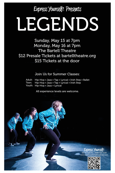 Express Yourself Presents Legends, a Dance Performance, This is the Poster